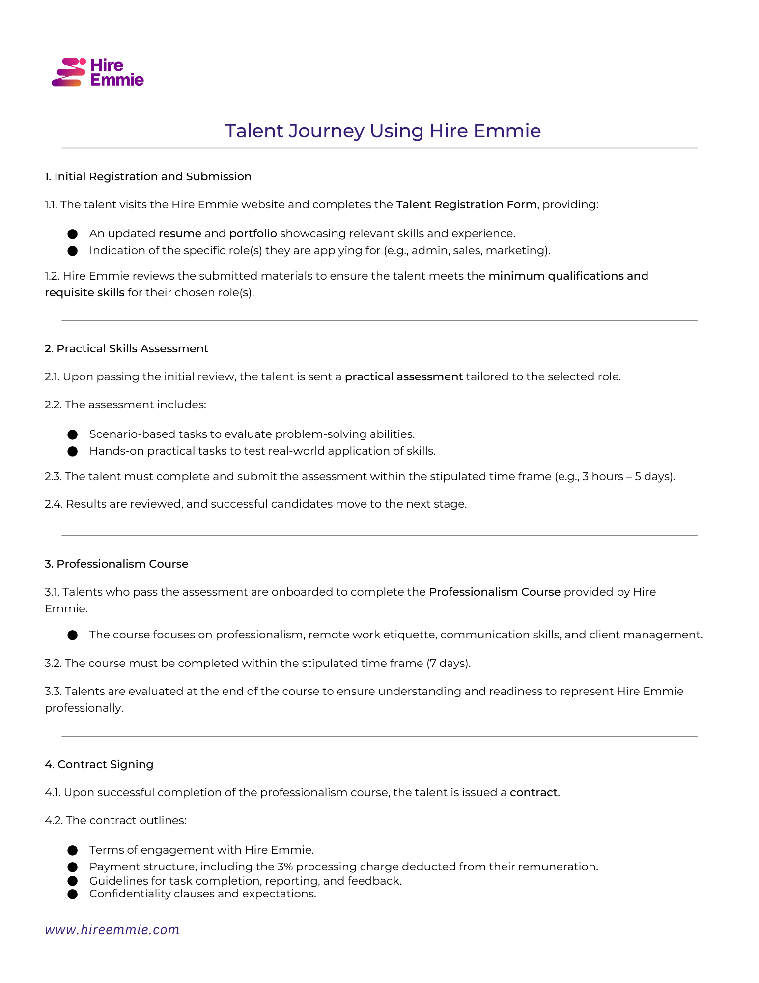 Hire Emmie Talent Journey